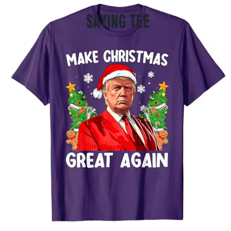 Make Christmas Great Again Funny Santa MAGA Men Xmas T-Shirt Novelty Gift Humorous Ugly Christmas Sweater Saying Tee Y2k Top - Image 6