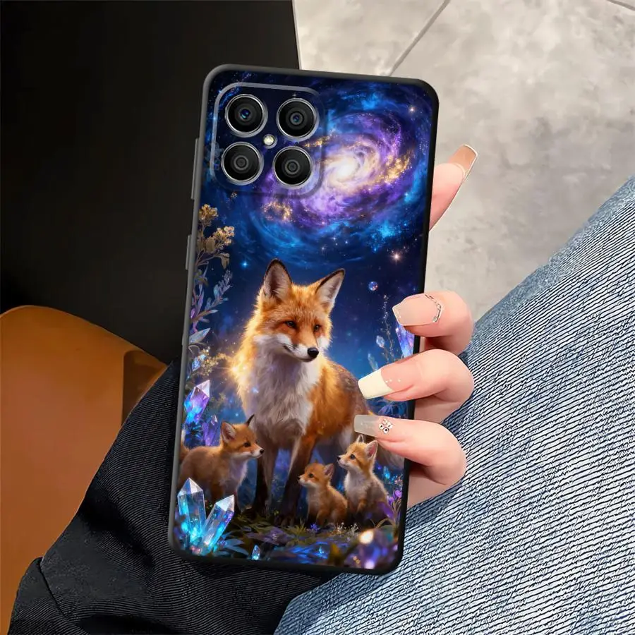 Funda protectora para teléfono Honor X8 70 Magic5Lite X7 90 8X X5b 200 400 Lite X6 X9a, bonito oso pardo y zorro