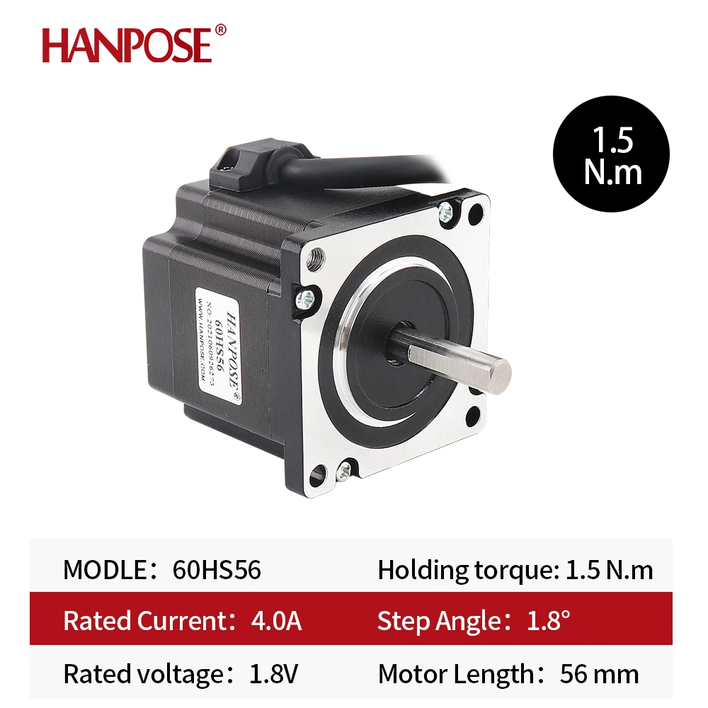 1PCS 60 stepper motor 60HS56 1.8 degrees 4.0A 1.5N.M torque  4-lead For 3D Printer Monitor Equipment Nema24 Stepper Motor