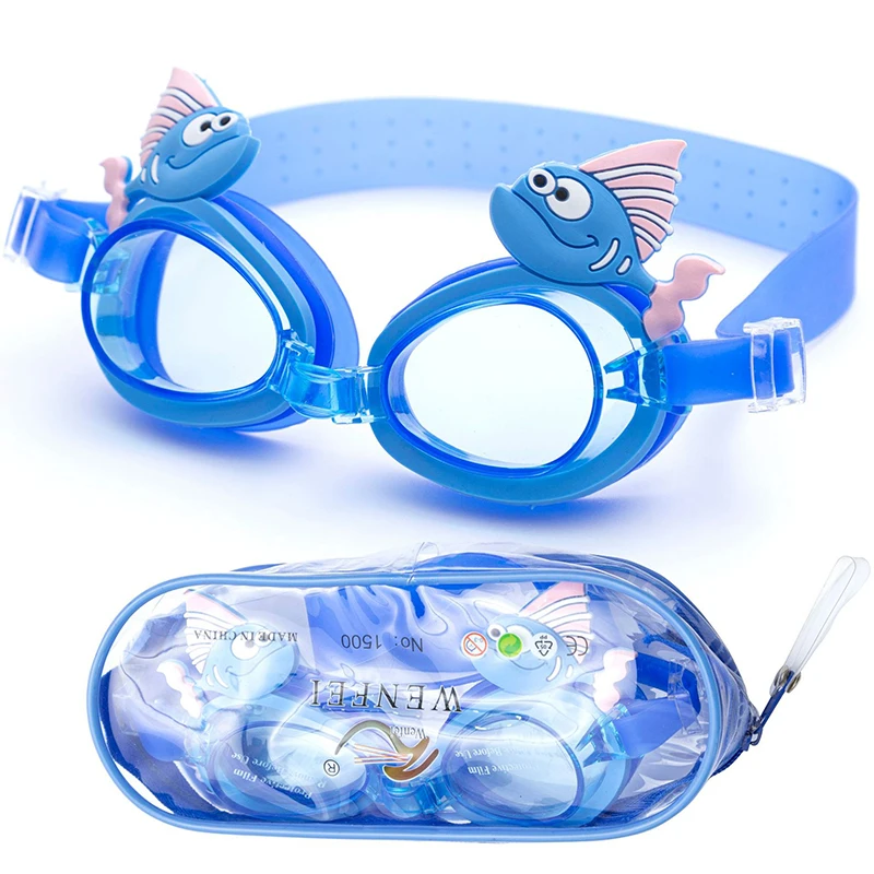 Children's Goggles Boys' Waterproof and Anti-fog HD Swimming Glasses Girls' Big Box Swimming Cap Swimming Goggles Set Kids