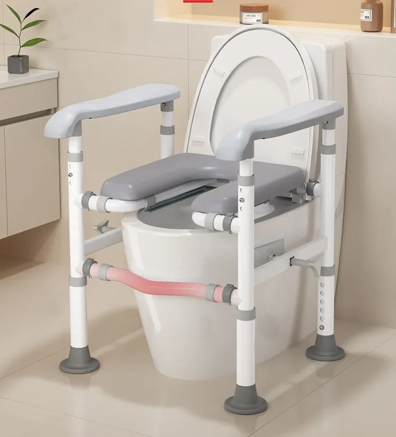 High Carbon Steel Toilet Raiser – Bathroom Safety Armrest for Pregnant Women & Adults, Raised Toilet Seat with Handrails