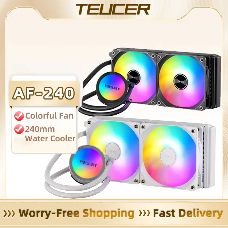 TEUCER AF-240 chłodzenie wodne chłodnica procesora 240mm wentylator rgb cieczy radiator zintegrowany radiator LGA 2011/12xx/1700/115x/AM4/AM5 AMD