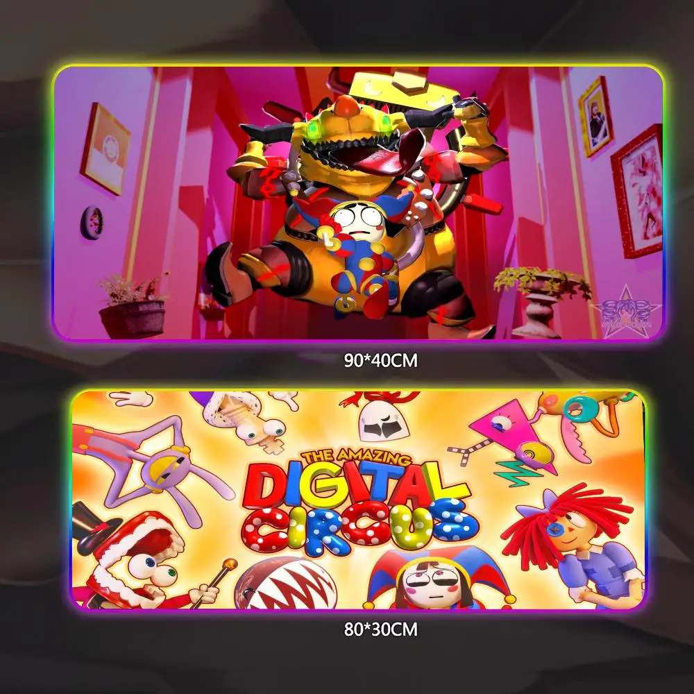 

Коврик для мыши с мультяшными цифрами, цирковой коврик для мыши, геймерский люминесцентный светодиодный коврик для мыши, игровой стол, RGB настольный коврик, клавиатура, коврик для мыши для ПК