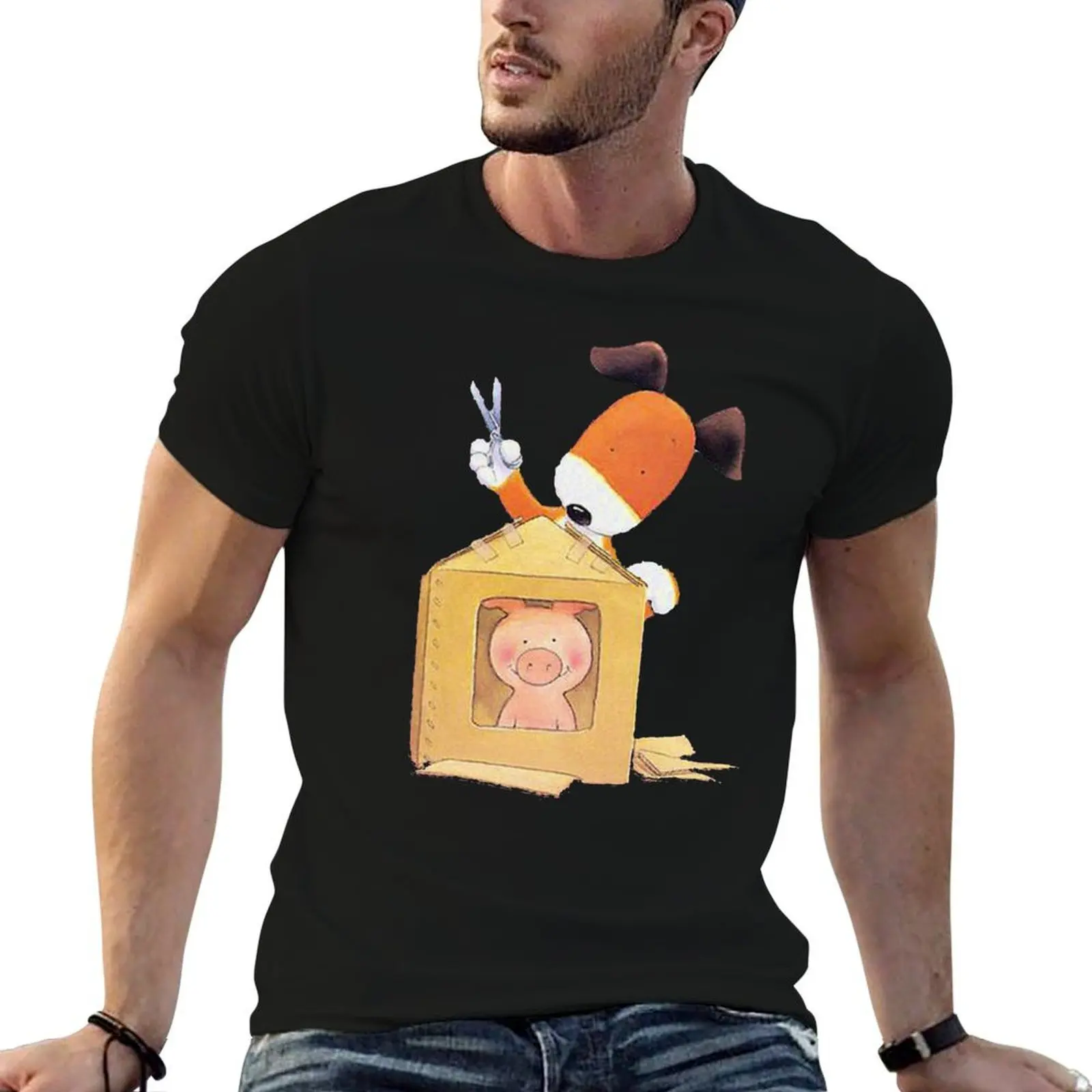 Kipper the dog and pig T-Shirt custom t shirt korean fashion mens workout shirts