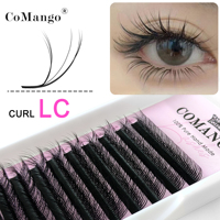 CoMango Multi-Layer LC/LD Bloom Camellia Eyelashes Extension Super Soft Fluffy Premade Volume Fans Automatic Flowering Lashes