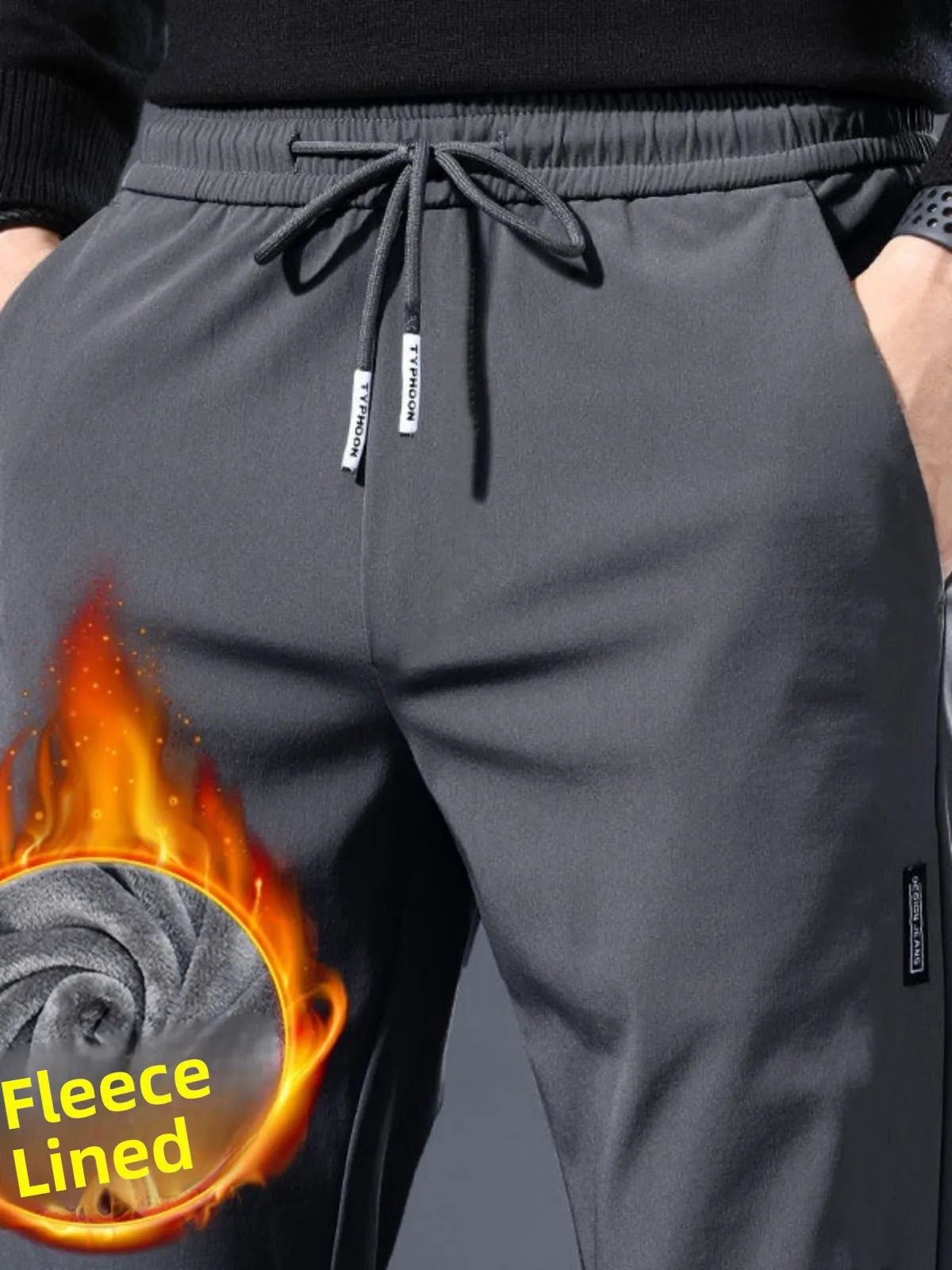 

Men's Workwear Straight Leg Pants Fce Lined Durable Casual Trousers for Construction Site Wear Autumn Winter Faion