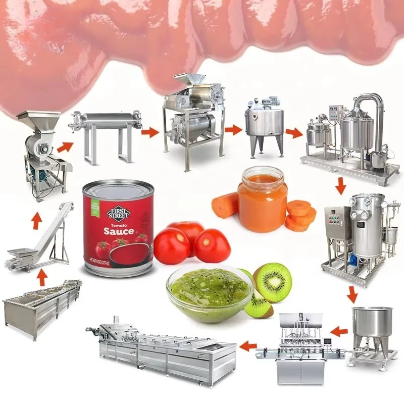 Small Concentrated Tomato Paste Sauce Processing Plant Preparation Production Line Sale Factory Direct Accept Custom