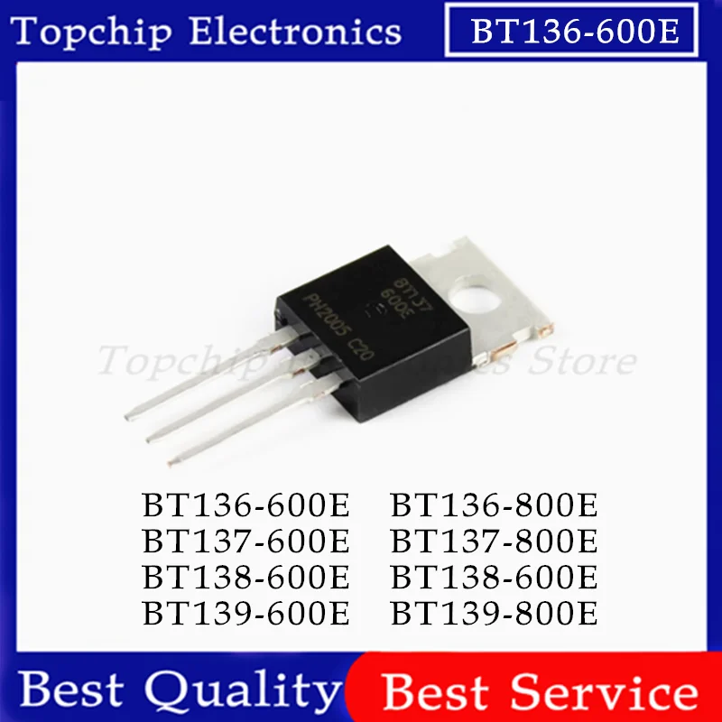 10pcs BT137-600E TO220 BT137-600 TO-220 BT136-600E BT138-600E BT139-600E BT136-800E BT137-800E BT138-800E BT139-800E