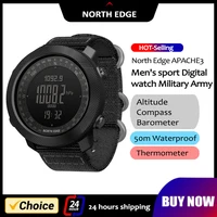 Reloj inteligente NORTH EDGE para hombre, reloj militar del ejército, brújula, altímetro, barómetro, podómetro, reloj inteligente Digital para correr, resistente al agua 50m