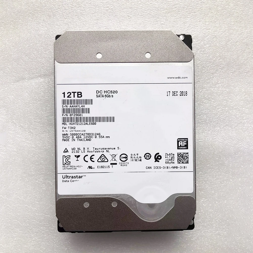 For WD HUH721212ALE600 HDD 12TB SATA3 12T 3.5'' Helium Enterprise NAS Hard Drives