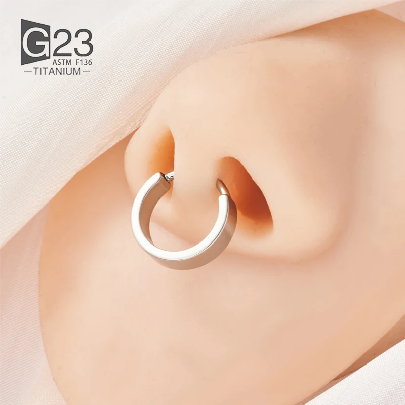 1Pcs G23 Titanium  Nose Ring For Women Men AAA Cubic Zircon Septum Piercings 16G Ear Helix Cartilage Tragus Piercing Jewelry