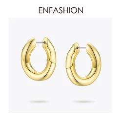 ENFASHION Punk Link Chain Hoop Earrings For Women Gold Color Small Circle Hoops Earings Fashion Jewelry Aros De Moda 2020 EC1044