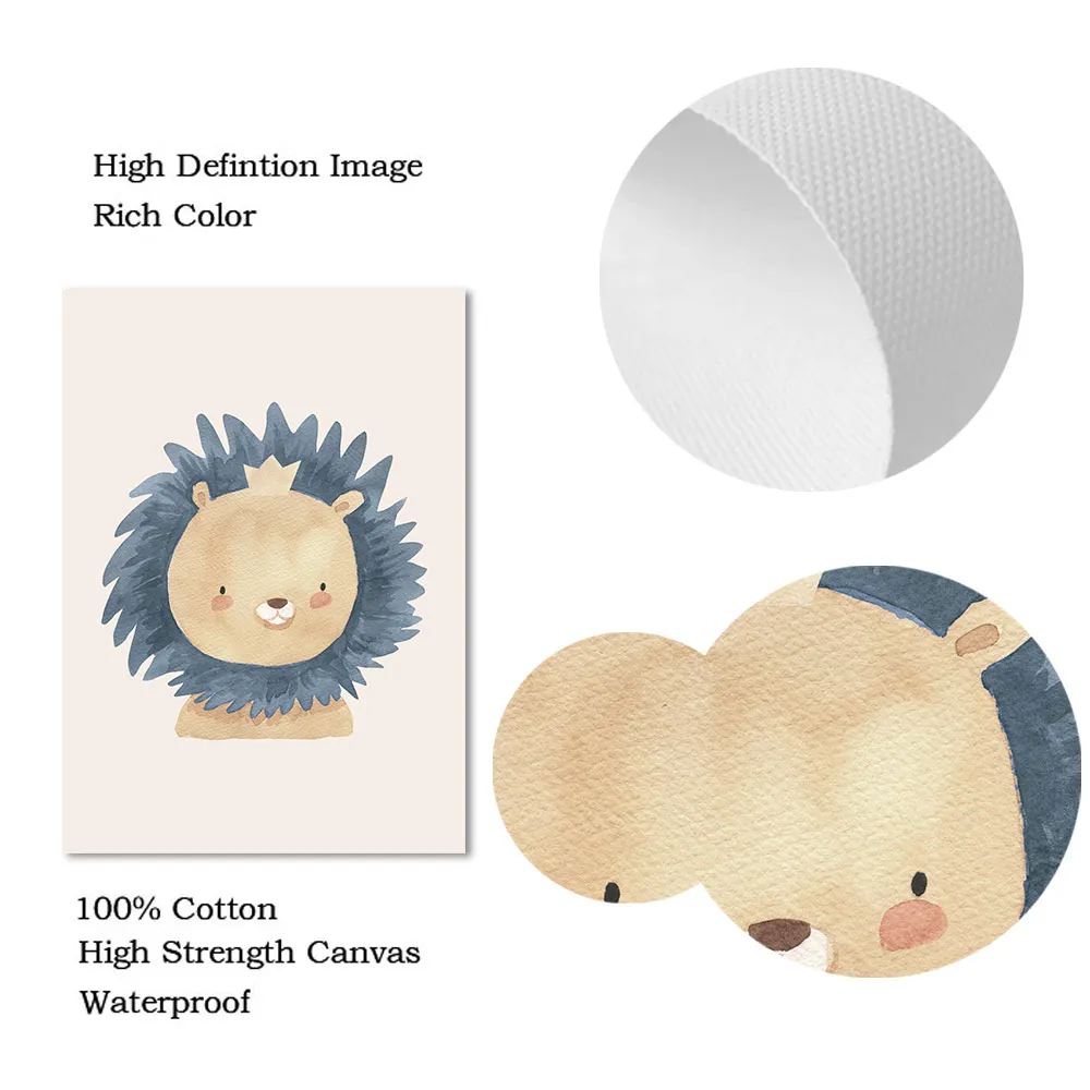 بوهو قوس قزح الشمس الأبجدية الرسم على لوحات القماش الجدارية الأسد الدب الحوت يطبع الحضانة الملصقات الشمال صور الطفل الاطفال غرفة ديكور #5