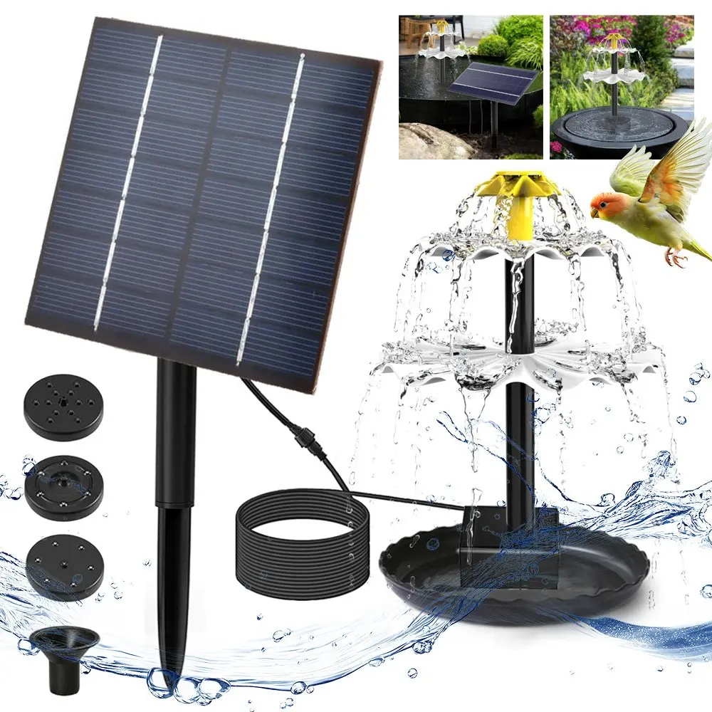Pompe solaire pour bassin extérieur, fontaine solaire de jardin, fontaine solaire pour bain d'oiseaux, fontaine solaire pour balcon, fontaine d'eau