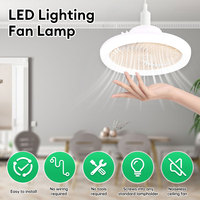 3 in1 Ceiling Fan with LED Light E27 Converter Base Fan Lamp Remote Control Cooling Fan for Bedroom Living Home Silent AC85-265V