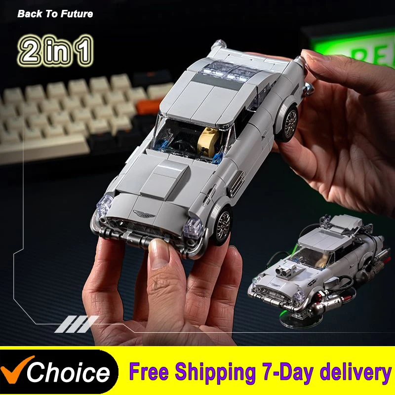 Classic Back to the Future Time Machine Compatible Building Blocks Moc Technical Car Bricks Construct Toys Gifts Home Decoration