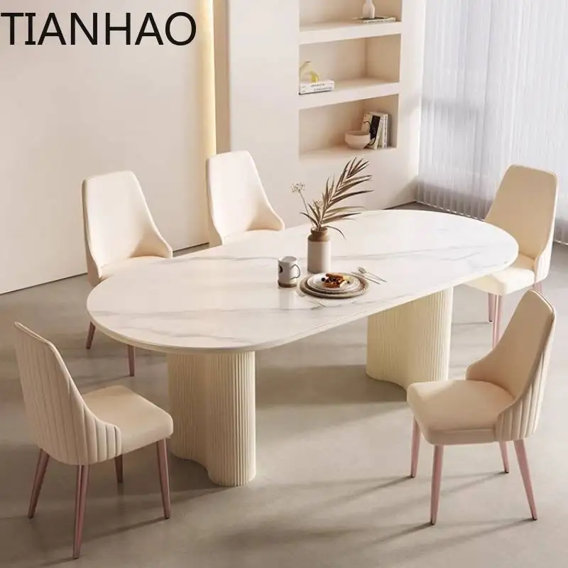 Modern Storage Dining Table Kitchen Elegant Rectangular Center Dining Table Coffee Living Room Tavoli Da Pranzo Home Furniture