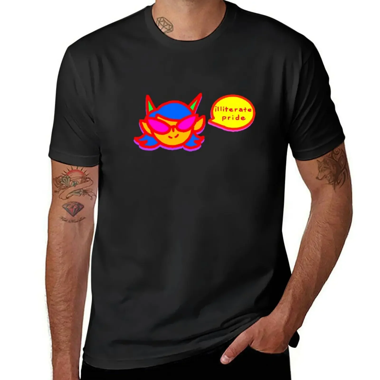 Illiterate pride eyestrain T-Shirt anime tshirt summer top men graphic t shirts