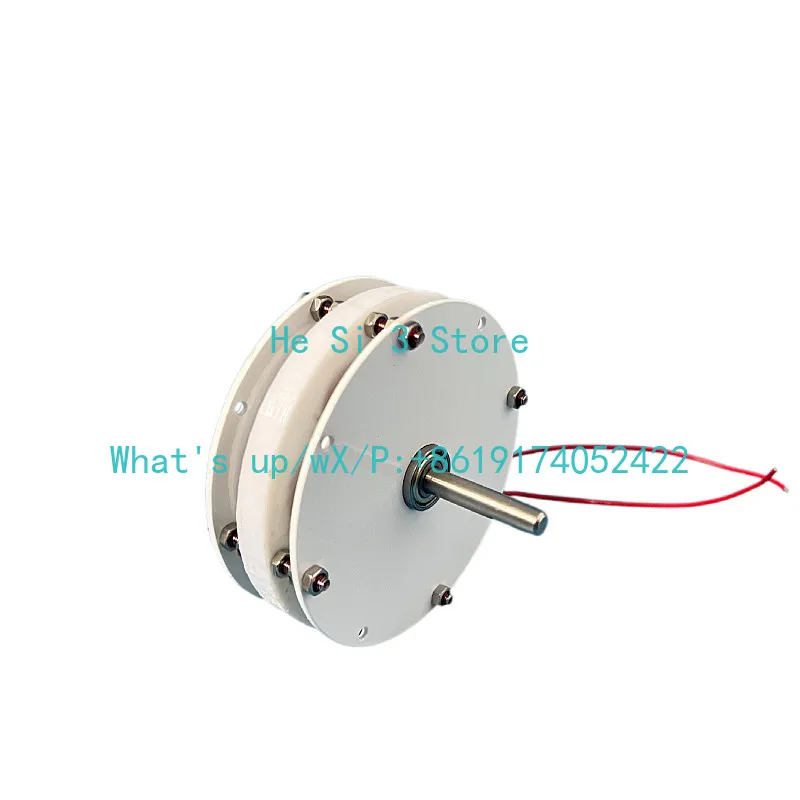 Generator plus filter capacitor, 80 micro disc coreless permanent magnet generator, low speed, low resistance DIY