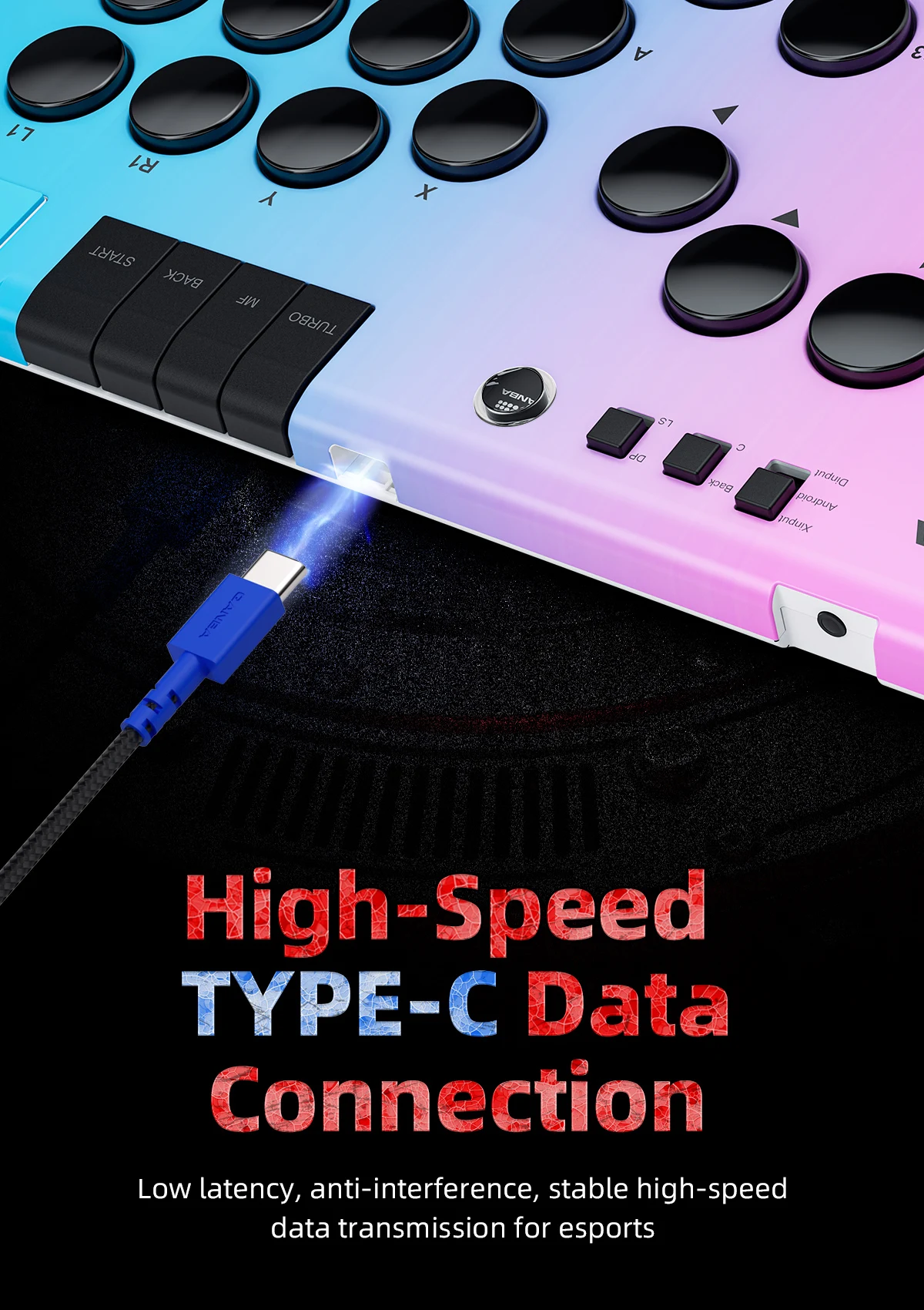 Qanba Ruby Hebellosen Arcade Super Wireless Controller mit 2.4G Drahtlosverbindung und Aufbewahrungstasche für Android PC Steam – Detail 11