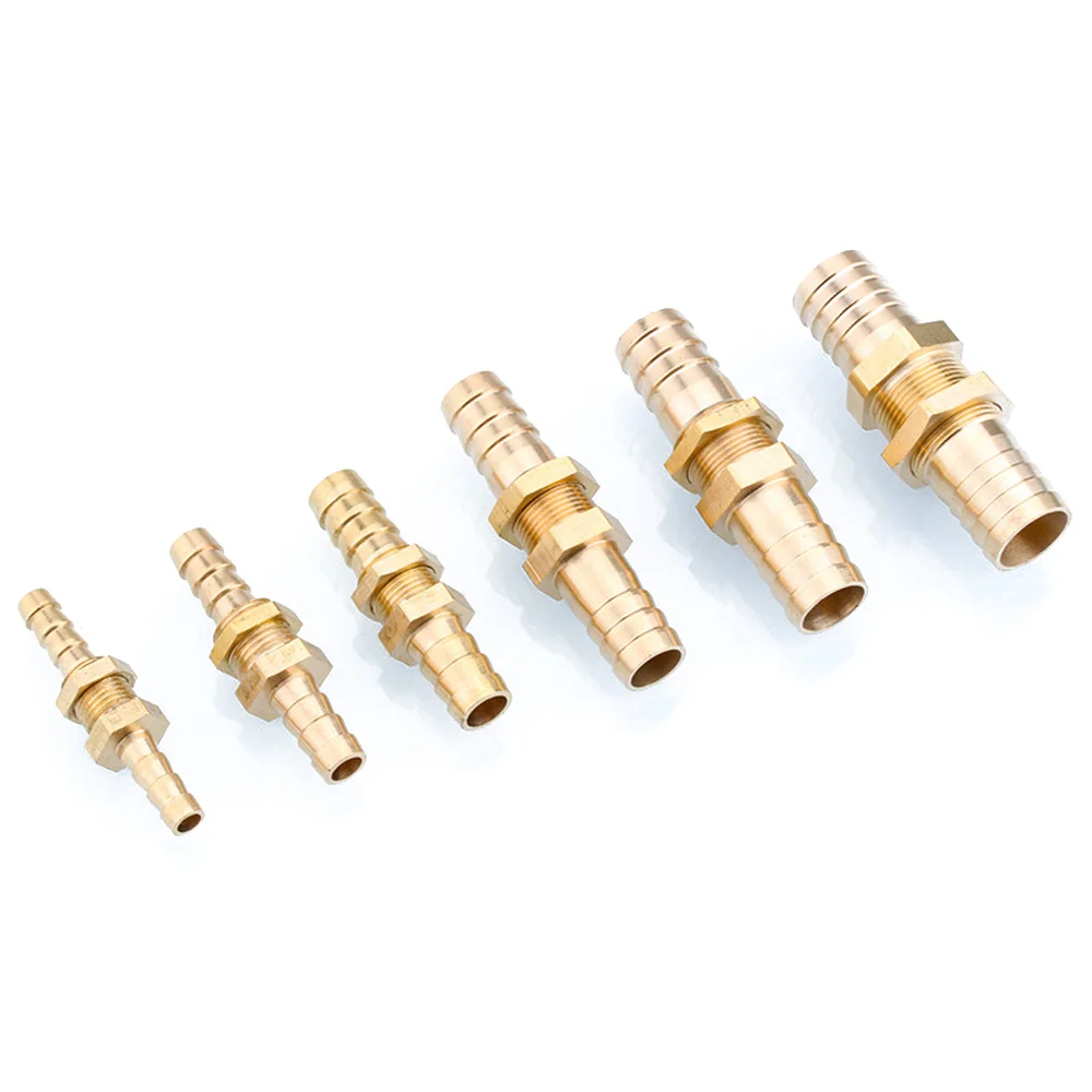 1PCS 6/8/10/12/14/16/19mm Brass Copper Barbed Tube Fittings Connect Repair Hose Adapter Extender Fuel Gas Watering Accessories