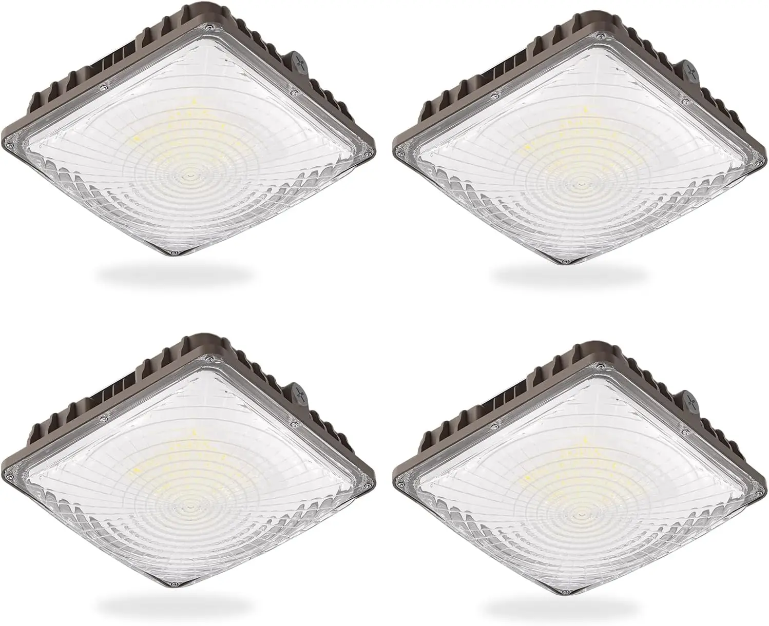 

60W LED Canopy Light, 9000LM Outdoor Square Fixture for Garage Warehouse Porch, UL Listed, 4 Pack
