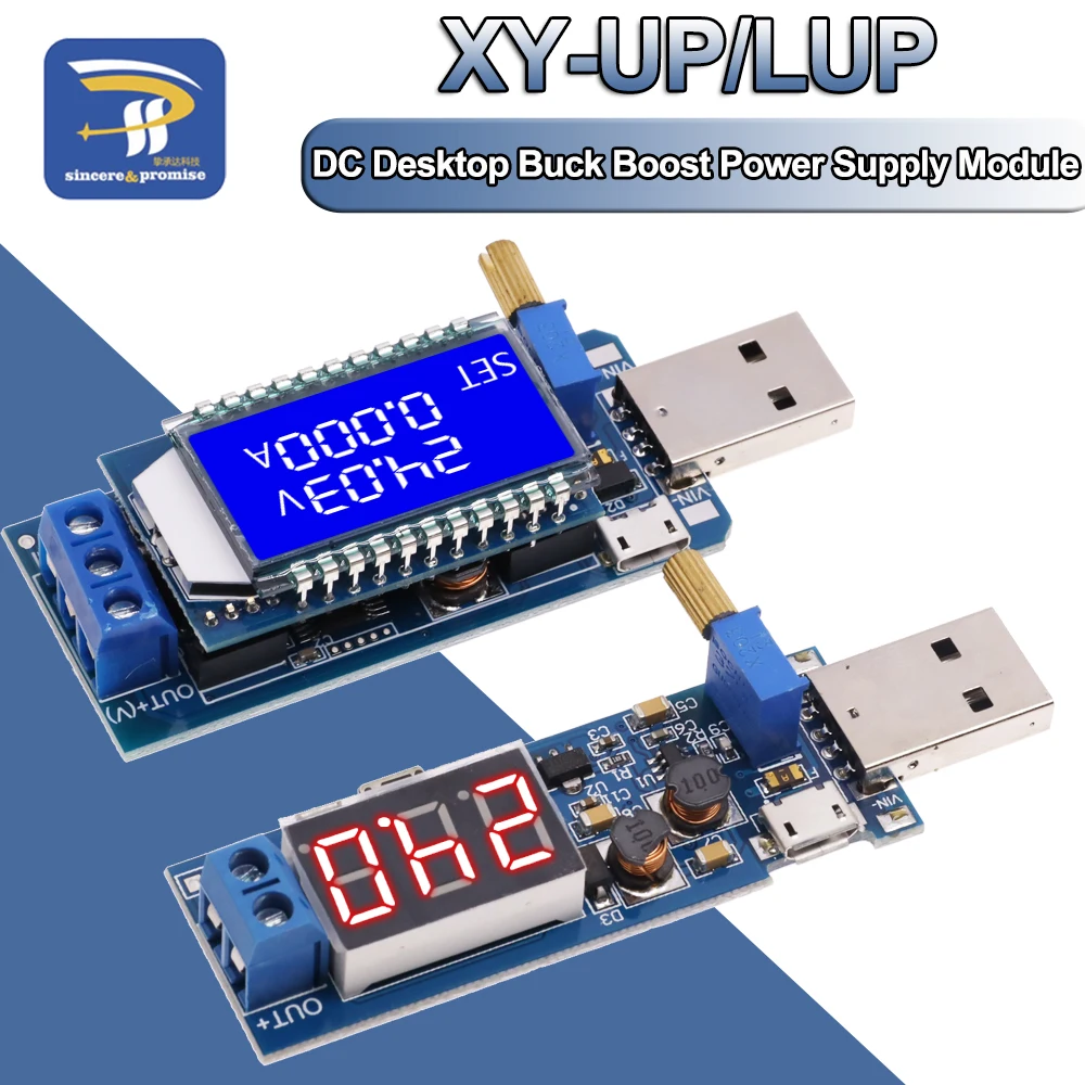 DC-DC 5V to 3.5V/ 9V/12V LCD USB Step UP/Down desktop Power Supply Module Adjustable Boost Buck Converter voltmeter Out 1.2V-24V