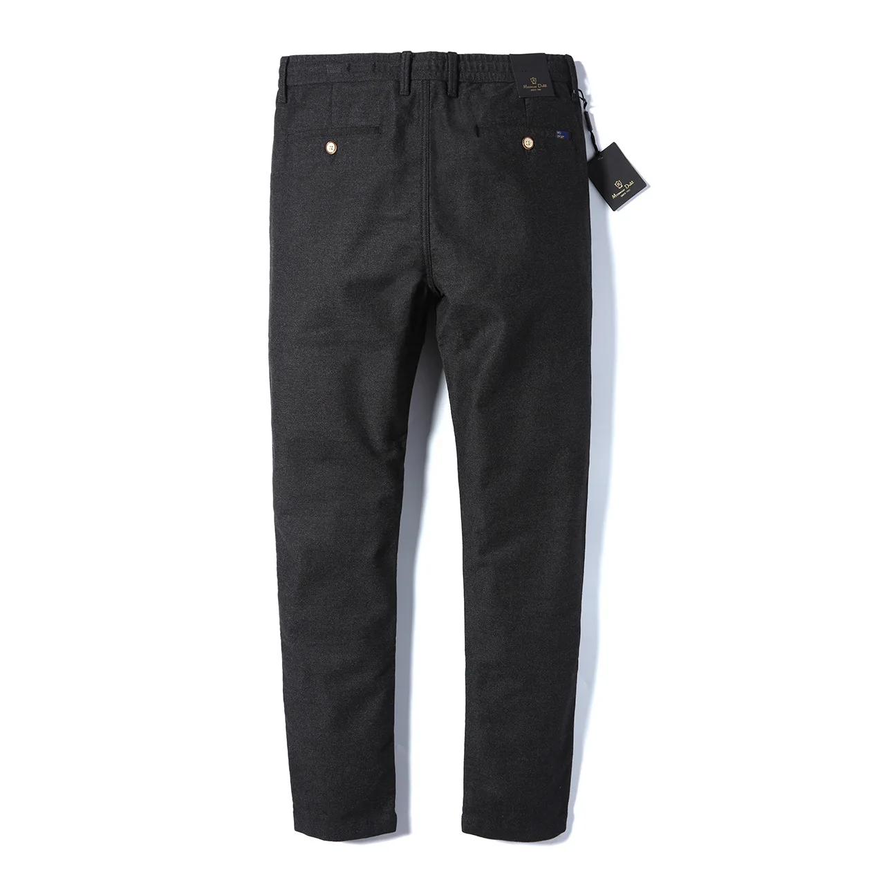 Dave&Di Men's spring and autumn style wool slim fit men's pants with drawstring straight tube elastic waist rest  Casual pants f