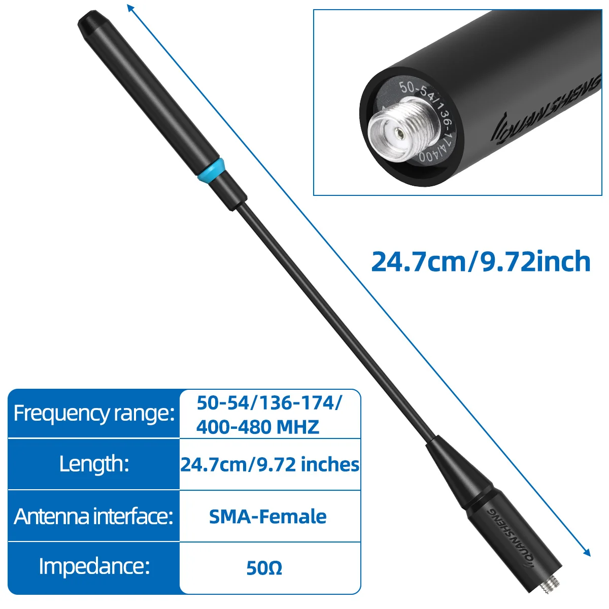 Quansheng الأصلي ثلاثي الموجات هوائي SW MW LW T-شكل هوائي ل TK11(5) TK11(8) اسلكية تخاطب متوسطة وقصيرة موجة 3.5 مللي متر التوصيل