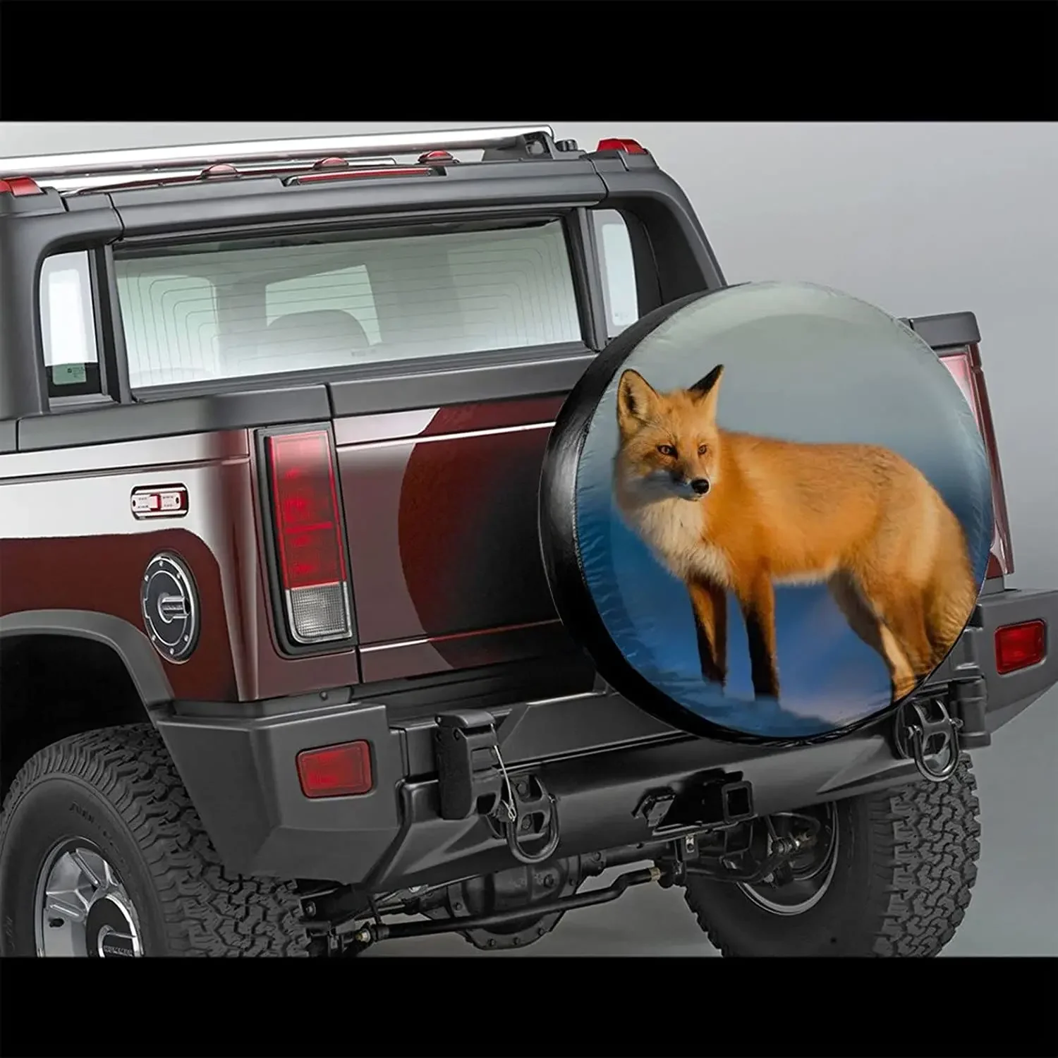 Christmas Decorations Morning Sunrise Red Fox Spare Tire Covers Polyester Universal Waterproof Sunscreen Wheel Covers for  T