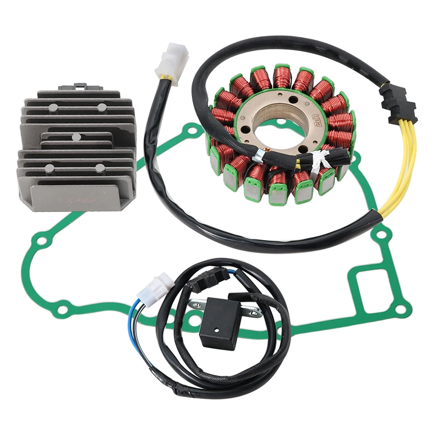 Motorcycle Gasket Generator Cover & Stator Coil & Regulator Rectifier Set For Kawasaki KLF300 Bayou 300 2WD 1986-1987