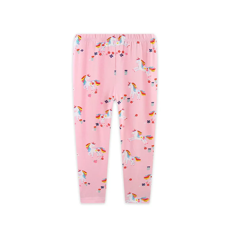 Cute Unicorn Print Girls Leggings Soft Cotton Comfortable Elastic Pants Fashion European American Style Autumn 2025 New