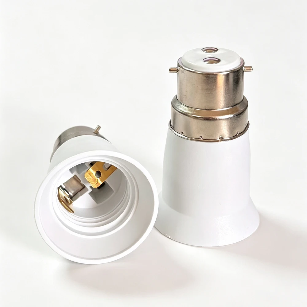 10PCS B22 to E27 Bulb Socket  Lamp Base Converter Adapter PC Fireproof Lamp Holder for Led Corn Bulb Spotlight 110V 220V