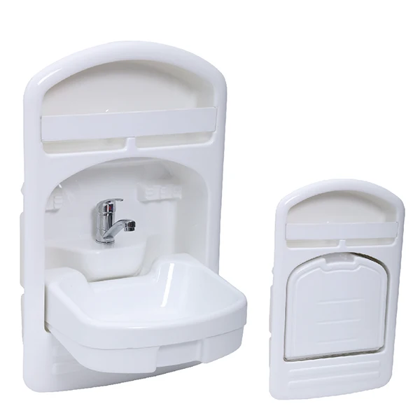 

HOT SALES good quality ABS folding sink with pull out type mixer tap for RV motorhome caravan campervan yacht bathroom