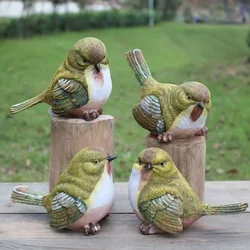 1pcs/4pcs Natural Simulation Resin Bird Garden Set Indoor Decoration Craft Small Ornaments Garden Living Room Decoration