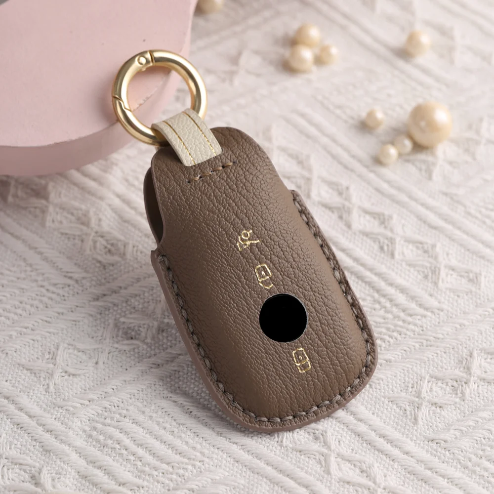 Leather Car Key Case Fob Cover for Mercedes Benz GLC CLE CLA GLB GLS W177 W205 W213 W222 X167 AMG G63 A C E S G Class