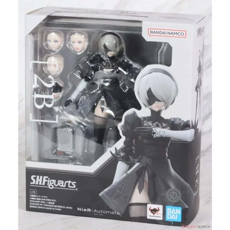 Bandai in Stock Original S.H.Figuarts NieR:Automata Ver1.1a Anime Figure 2B Action Figures Toys for Boys Girls Kids Gifts Model