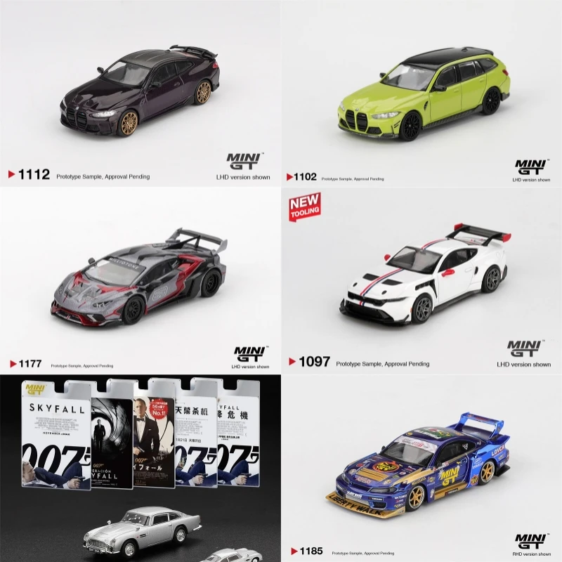 MINI GT 1:64 LB-Super S15 SILVIA Huracan GT M3 M4 Mustang GTD DB5 “Skyfall” Carro Modelo Diecast