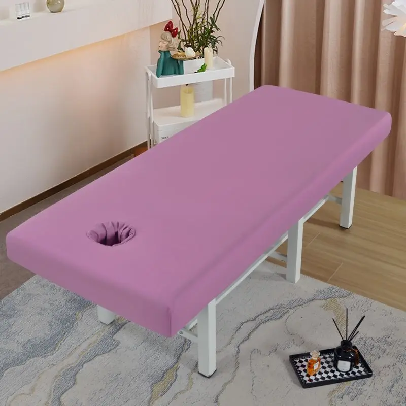 Beauty Bed Cover With Hole Waterproof And Oil Resistant Bed Sheet Special And Perforated Flat Bed Sheets For Spa Clubs