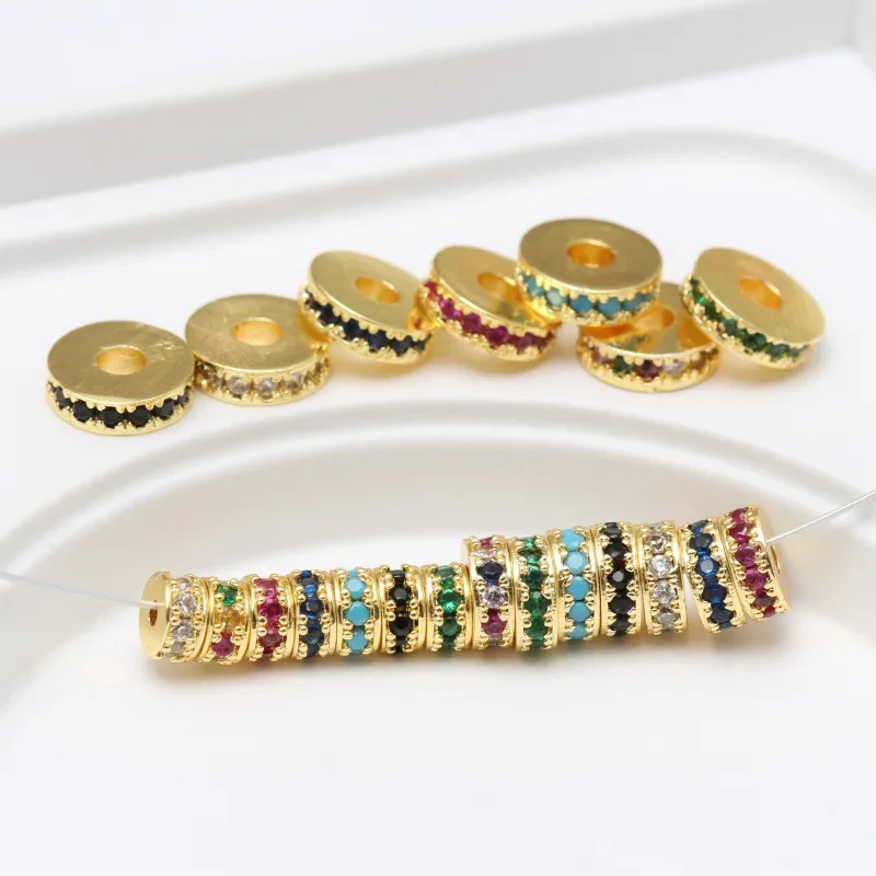 

5 Pieces of 18k Copper Gold Plated Spacer Beads Jewelry DIY Bracelet Necklace Crystal Pearl Hand Beaded Accessories Wholesale