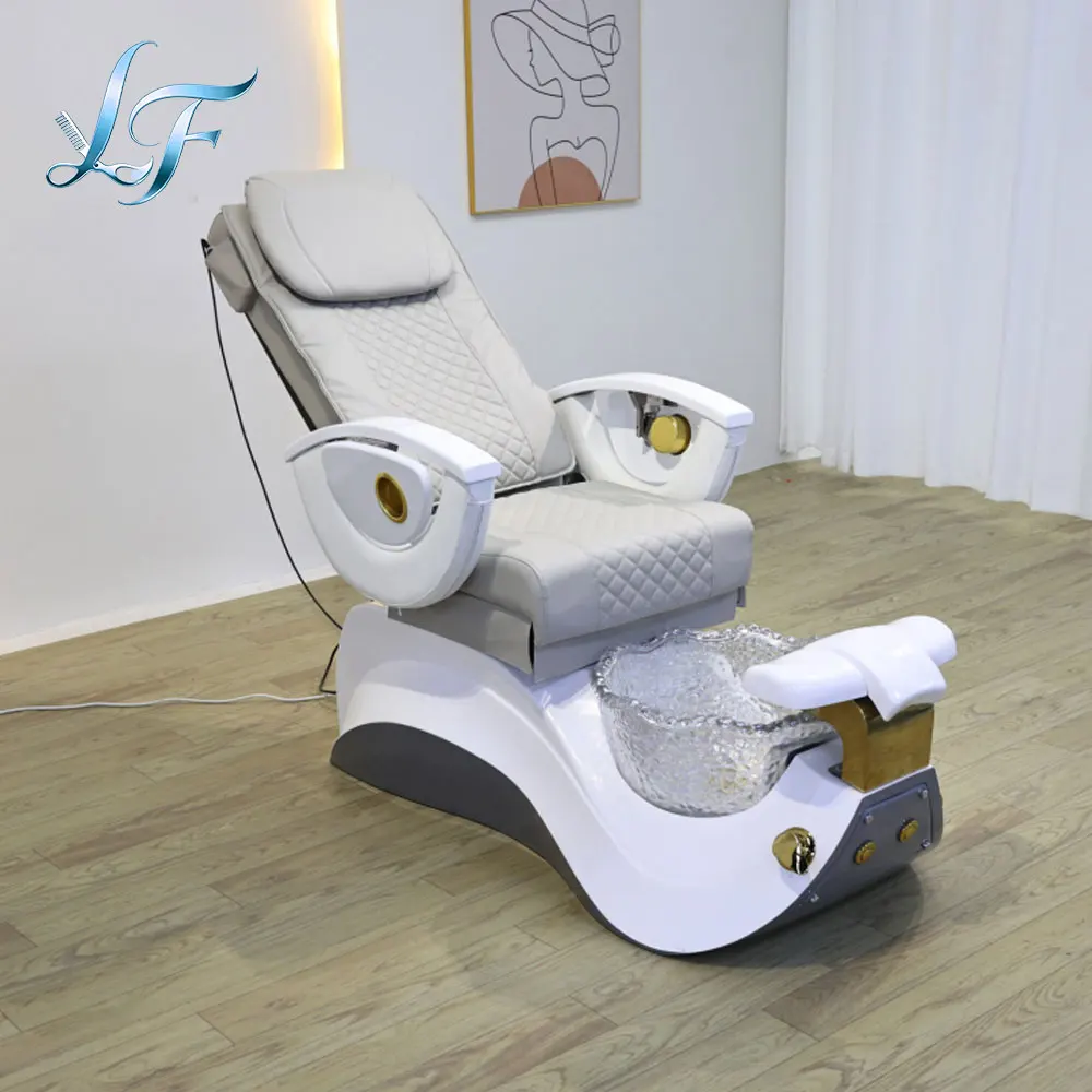Custom Designed Luxury Pedicure Chair With Foot Spa Bath And Body Massage Heavy Duty For Nail Salon Business