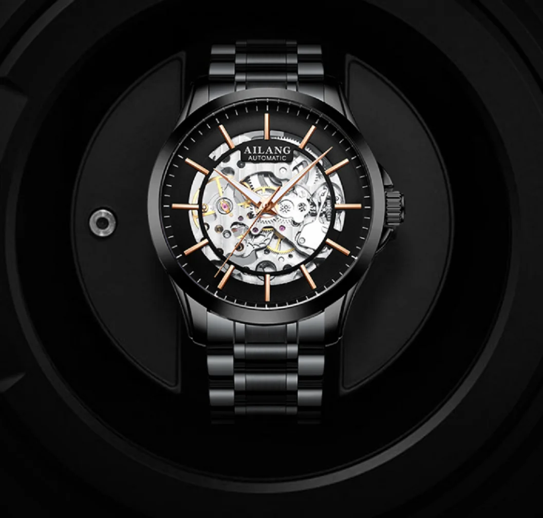 Suíça certificada relógio mecânico masculino novo conceito automático topo dez couro à prova dhollowágua oco marca