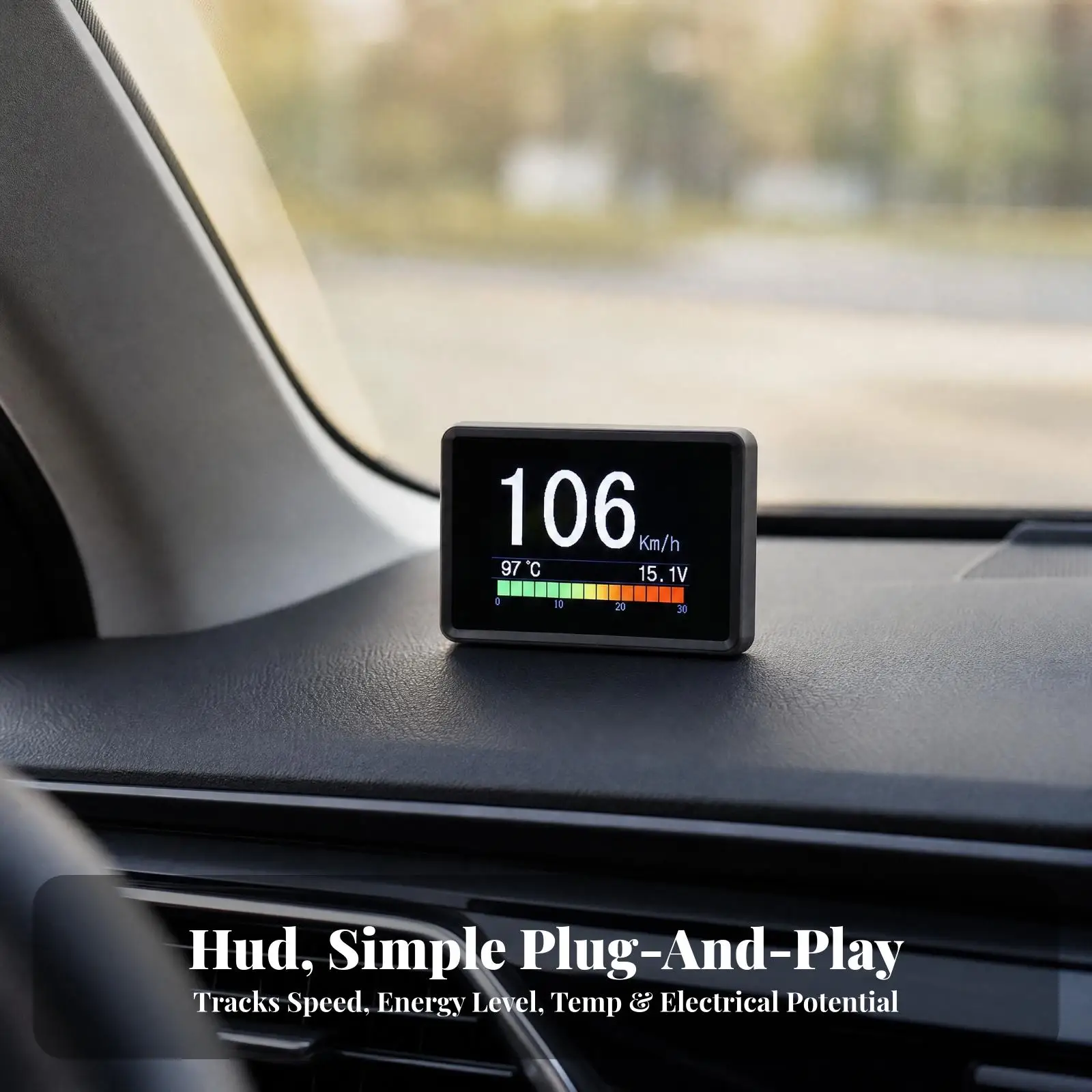 Compact Car Computer Interface HUD Projector with Overspeed Alarm for Daily Commuting Safety