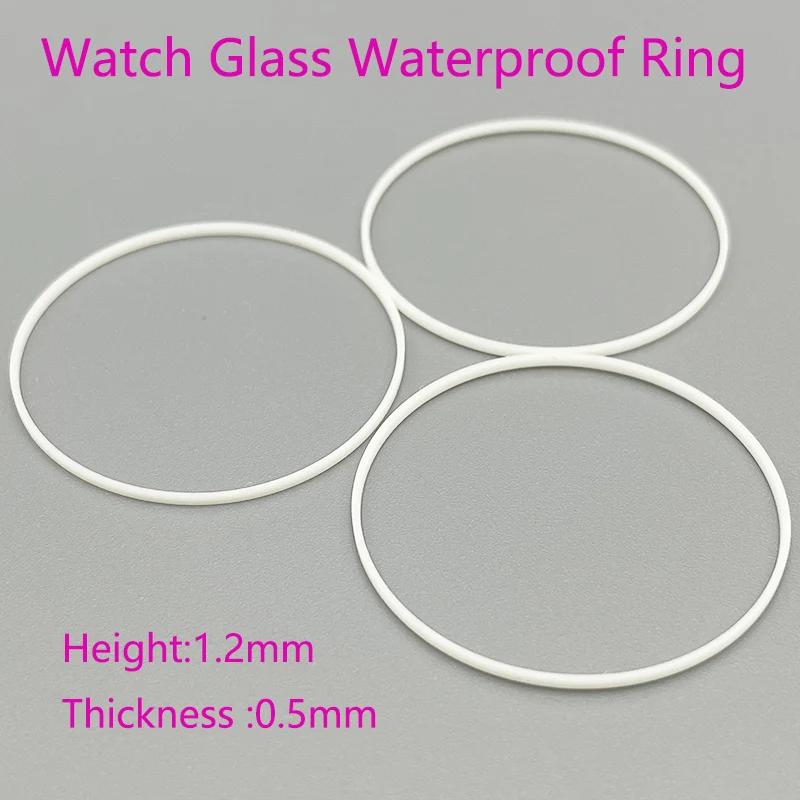 25mm-40mm Watch Glass Gasket 1.2mm Height 0.5mm Thick Replacement Watch Parts Seal Washers Waterproof O-Ring for Watch Repair