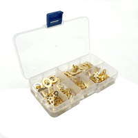 150/540 PCS M3/M4/M5/M6/M8/M10 Ring Lugs Eyes Copper Crimp Terminals Cable Lug Wire Connector Non-insulated Assortment Kit