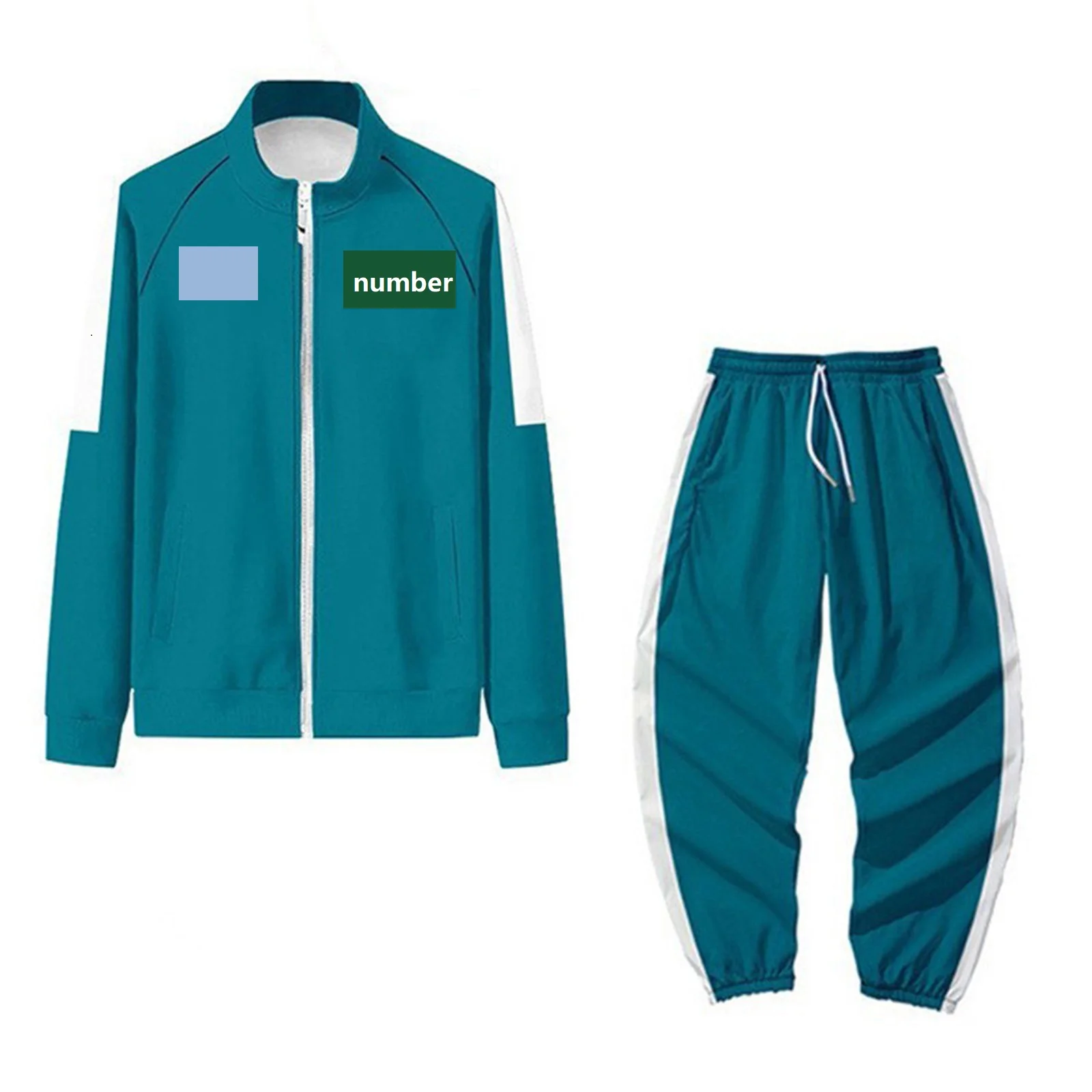 ألعاب كالاماري زي تمويه سيونغ جي هون تأثيري حلي 456 رياضية هالوين ملابس للحفلات للرجال مجموعة النساء البلوز