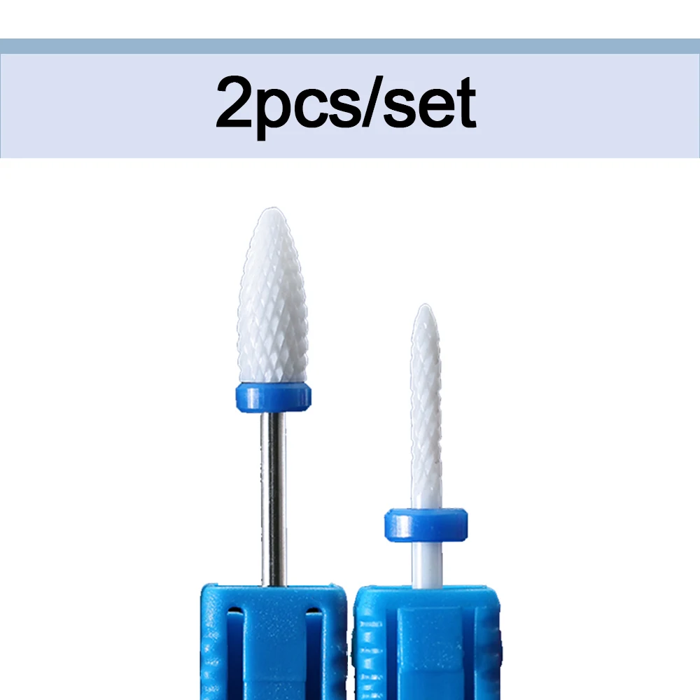 2 PCS/Set Ceramic Nail Drill Bits Electric Drill Machine Nail Cutter Bits Nails Accessories Tools For Manicure Pedicure Tools