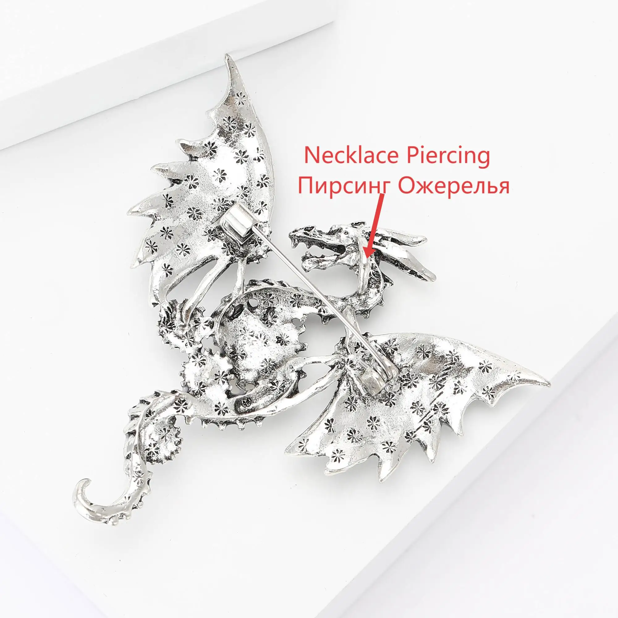 Beaut&Berry Enamel Flying Dragon Brooches for Women Unisex Animal Pins Casual Party Accessories Gifts Friends Decoration