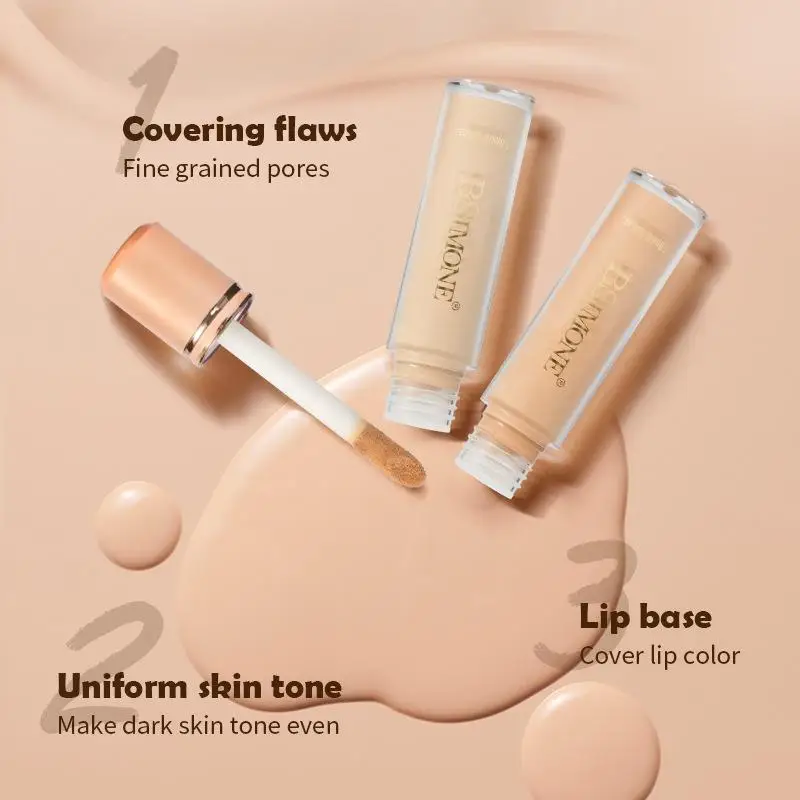 【HBA】قاعدة أساس سائل للوجه من بسمون، تغطية كاملة للتحكم في الزيت، ملابس طويلة، غطاء طبيعي ناعم وخفيف الوزن مقاوم للماء وغير لامع