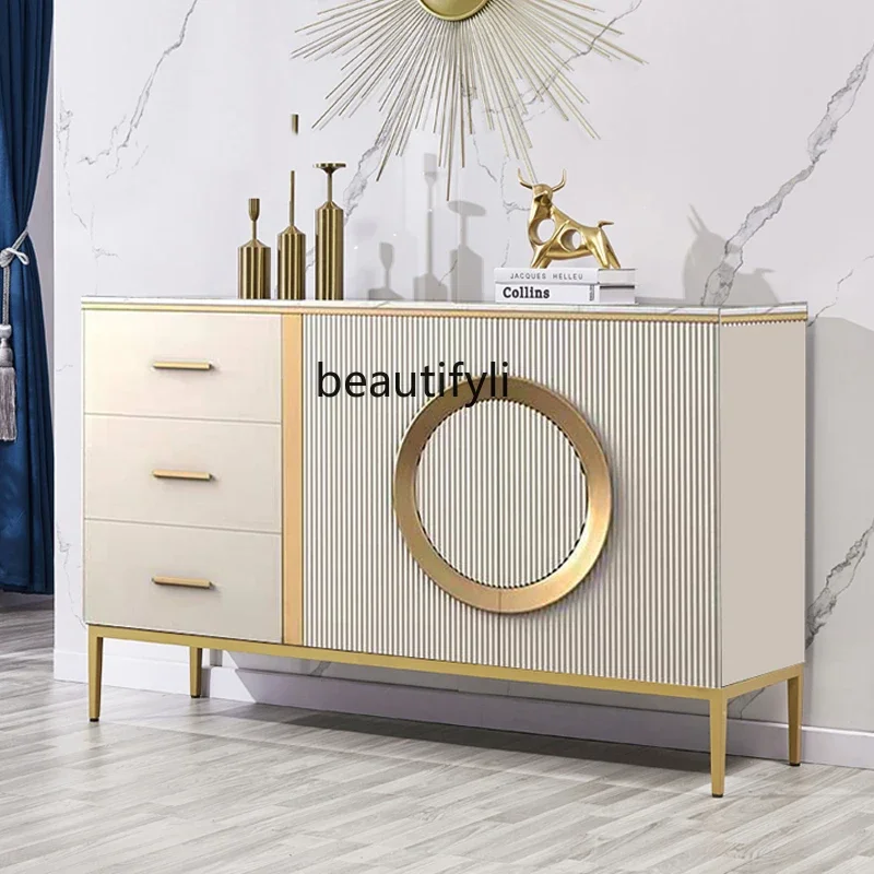 

A55 Italian-Style Light Luxury Modern Minimalist Multi-Functional Solid Wood Curio Cabinet Entry Door Partition Sideboard Cabine